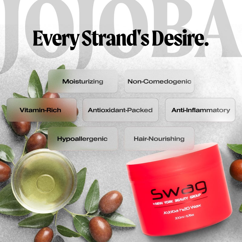 Swag Jojoba H20 Wax for Men - Non-sticky formula with light fragrance - Easily molds your hair - 6.76 oz - Image 3